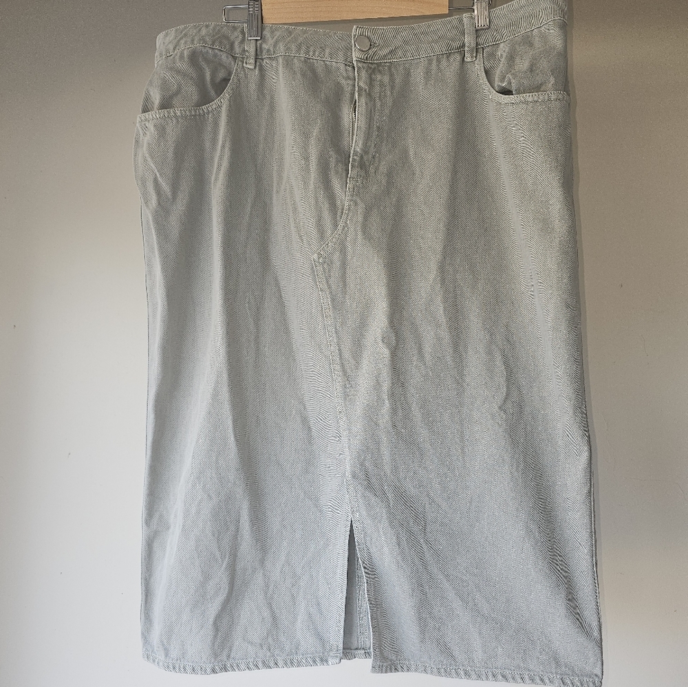 ASOS Curve Light Gray Denim Skirt